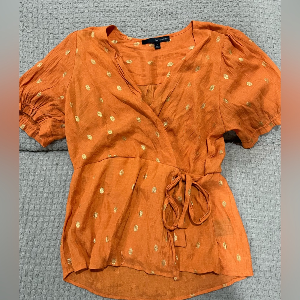 Orange and gold blouse
